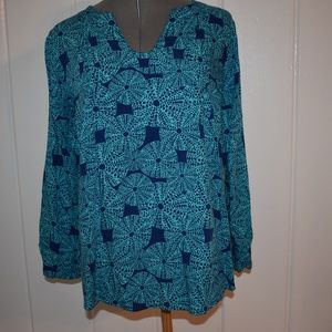 Escapada XS Tunic Top Long Sleeve Turquoise Navy